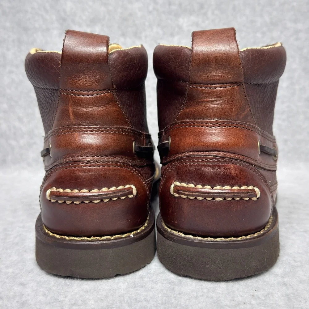 LL Bean Allagash Mens Size 10.5 Moc Toe Chukka Boots Brown Bison Leather